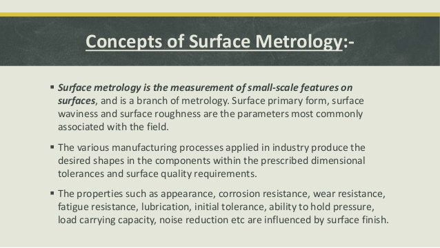 Concepts of surface metrology Darshan Panchal